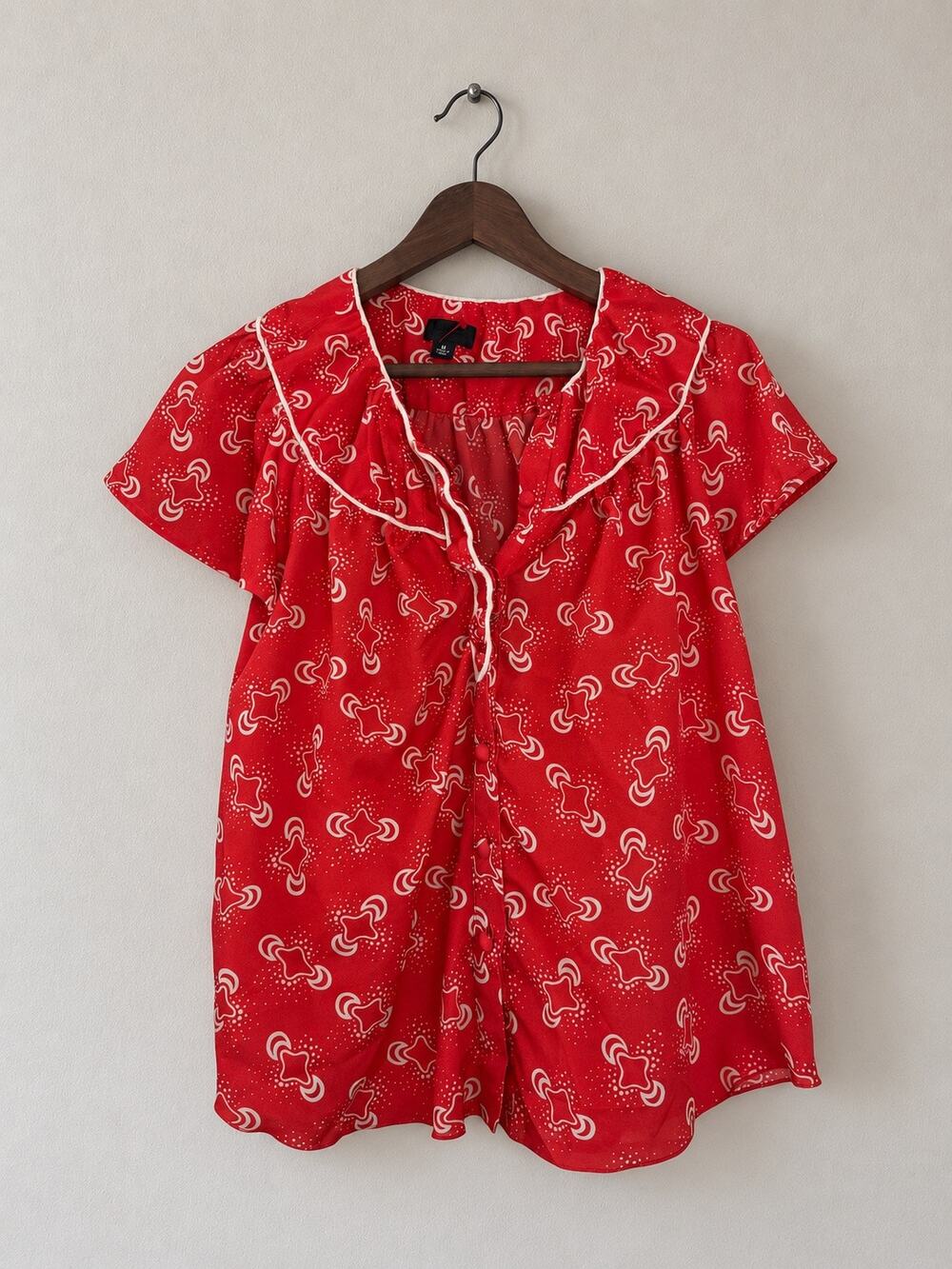 Anna Sui for Target Gossip Girl Red Starburst Blouse Size Medium